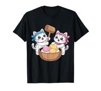 Mochi Time Cute Kawaii Cats Making Japanese Sweets T-Shirt