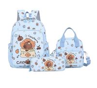 Mochila De Capybara Para Niños, De Almacenamiento Funcional, 1set, Bolsa Escolar Estética, Set De Lonchera Linda, Uso Diario Adaptable, Adolescente, Estudiante, Maestro, Picnic, Universidad, V