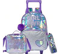 Mochila Escolar avec Ruedas Niña, Mochilas Escolares avec Ruedas,Traiga un Estuche para lápices y una Bolsa para el Almuerzo Mochila avec ruedas niña : mochila avec ruedas para niñas : 42 x 30 x 20 cm