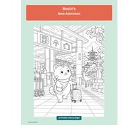 Mochi's Cozy Nara Adventure: A Cute and Relaxing Coloring Book for Kids and Adults, 30 Coloring Pages of Japan