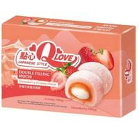 Mochis japonais QLove à double garniture à la fraise 180 g