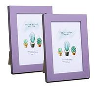 Mochose Lot de 2 cadres photo en MDF à poser sur une table ou accrocher à un mur Violet 15,2 x 10,2 cm