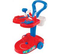 Mochtoys Chariot de médecin pour enfants 10318 avec de nombreux accessoires, comme un stéthoscope, une seringue, etc.