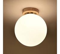 MOCIGERN Plafond Nordique avec Ombre Acrylique Moderne plafonnier Simple en Bois à Chasse d'eau à Lampe de Plafond for Salle à Manger/Salon hôtel cumul e27 Edison (Color : Round(Width:15cm))