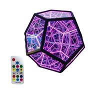 MOCIUN Lampe d'art colorée en forme de dodécaèdre infini - Veilleuse LED en spirale - Lampe de table moderne et futuriste (A)