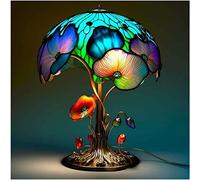 MOCIUN Lampe de table vintage en verre teinté - Lampe de chevet décorative - Lampe de table en forme de champignon en verre pour vous montrer une atmosphère de rêve (H)