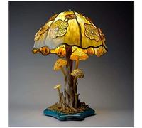 MOCIUN Lampe de table vintage en verre teinté - Lampe de chevet décorative - Lampe de table en forme de champignon en verre pour vous montrer une atmosphère de rêve (E)