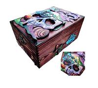 MOCIUN Skull and Nature Hidden Key Box, Treasure Chest Lock Box for Halloween Decorations, Wooden Keepsake Memory Box, Key Keepsake Box Treasure Chest Lock Box