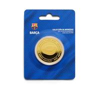 MOCIWORLD - FC Barcelone 2025-26 Pièce Officielle de Collection, Plaque d’Or, 40 mm de diamètre, Gravure Spotify Camp NOU Stadium, Capsule protectrice, boîte à Fans