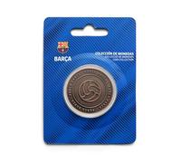 MOCIWORLD - Objet de Collection Officiel du FC Barcelone, édition spéciale du Tifoso, Blason gravé en Relief, Ballon en Bronze, Inscription Força Barça, sous Licence Officielle