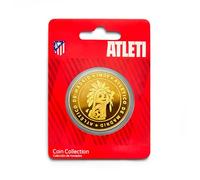 MOCIWORLD - Pièce Officielle de Collection de l’Atlético de Madrid, Édition spéciale Indy, plaquée Or, Alliage métallique, 40 mm de diamètre, 3 mm d’épaisseur, avec Capsule protectrice