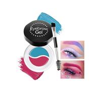 MockTota Gel Sourcils Coloré Résistant à l'Eau - Kit 2 Couleurs Néon, Double Brosses & Formule Hypoallergénique pour Carnaval, Maquillage Artistique et Quotidien (Bleu+Rouge)