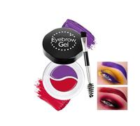 MockTota Gel Sourcils Coloré Résistant à l'Eau - Kit 2 Couleurs Néon, Double Brosses & Formule Hypoallergénique pour Carnaval, Maquillage Artistique et Quotidien (Rouge+Violet)