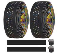 MOCNT 2 Rouleaux Ruban de Guidon de Vélo Guidoline Vélo Route Cuir Respirant EVA PU Antidérapant Absorbant Les Chocs Confort Bande Aadhésives avec Bouchon d'extrémité Coloré