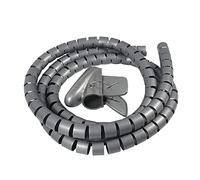MOCNT 28mm Gaine Spirale Gaine Câble Flexible Fil Rangement Câble Spirale Cache Cable Gestion de Câble Range Organisateur de Câble Manchon Protecteur Tube Gris Longueur 3Meters