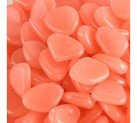 MOCNT 300 Pièces Pierre Lumineuse Galet Lumineux Cailloux Brillants dans Le Noir pavés pour Maison Jardin Passerelle Aquarium Patio Pelouse Décoratives Clair Orange