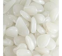 MOCNT 300 Pièces Pierre Lumineuse Galet Lumineux Cailloux Brillants dans Le Noir pavés pour Maison Jardin Passerelle Aquarium Patio Pelouse Décoratives Blanc