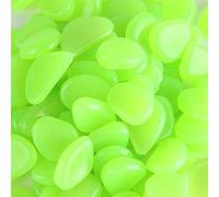 MOCNT 300 Pièces Pierre Lumineuse Galet Lumineux Cailloux Brillants dans Le Noir pavés pour Maison Jardin Passerelle Aquarium Patio Pelouse Décoratives Vert 17-13mm