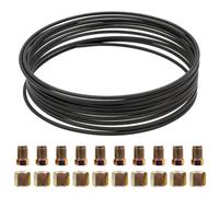 MOCNT 4,75mm Tuyau de Frein en Cuivre de Voiture 3/16" Tuyau de Frein PVF Revêtement Kit Conduite de Frein Replacement Auto Tube Tuyau de Carburant Frein 10 Mètre 20 écrous