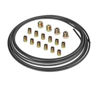 MOCNT 6,35mm Tuyau de Frein en Cuivre de Voiture 1/4" Tuyau de Frein PVF Revêtement Kit Conduite de Frein Replacement Auto Tube Tuyau de Carburant Frein 5 Mètre 16 écrous