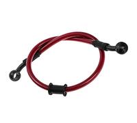 MOCNT 60cm Tuyau d'Huile de Moto et Embrayage, Motocross Acier Tressé, Durite Frein Hydraulique Renforcée, Tuyau de Carburant Flexibles, Tube d'Huile Rouge