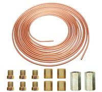 MOCNT 7,6m Tuyau de Frein en Cuivre de Voiture 3/16" 4,75mm - Kit de Conduite de Frein Revêtement Auto Tube Carburant Avec 14 Écrous