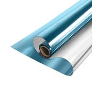 MOCNT Film Fenetre sans Tain Film Miroir pour Fenêtre Anti Regard Film Autocollant de Protection Solaire Film Teinte de Vitre Adhésif Privée Film Bleu Clair-Argenté 50cmX400cm