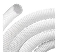 MOCNT Gaine Câbles Électriques Voiture Gaine Ondulée Flexible Protection Cache Fermé Tuyau Fil Gaine Isolante Conduit Tube Rangement Câble Blanc Extérieur 15mm Long 15 Mètres