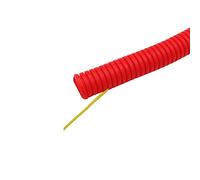 MOCNT Gaine Câbles Électriques Voiture Gaine Ondulée Flexible Protection Cache PP Tuyau Fil Fendu Gaine Isolante Conduit Tube Rangement Câble Rouge Extérieur 21mm Long 3 Mètres