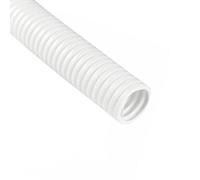 MOCNT Gaine Câbles Électriques Voiture Gaine Ondulée Flexible Protection Cache PP Tuyau Fil Fendu Gaine Isolante Conduit Tube Rangement Câble Blanc Extérieur 18mm Long 10 Mètres