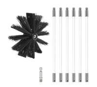 MOCNT Kit de Broussailles de Nettoyage de Cheminée Ensemble Brosse Cheminée | Réglable Brosse Nettoyage Ramonage Outil avec 6 Tiges Flexibles 1 Tête de Brosse 200mm