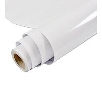 MOCNT Papier Adhesif pour Meuble 80cm x 5m Brillant Autocollant Papier Peint Vinyle Film de Meubles Imperméable Protéger Décoratif Papier Armoires Cuisine Sticker Blanc