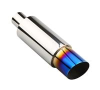 MOCNT Silencieux D'échappement de Voiture Embout de Tuyau D'échappement Acier Inoxydable Silencieux Arrière échappement Auto Tube Résonateur 51mm Entrée 76mm Sortie Oblique Bleu