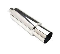 MOCNT Silencieux D'échappement de Voiture Embout de Tuyau D'échappement Acier Inoxydable Silencieux Arrière échappement Auto Tube Résonateur 51mm Entrée 89mm Sortie Plat Argent