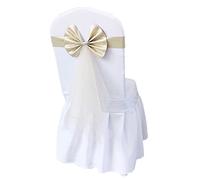 MOCOBA Chaise Ceintures Cravate Gaze Noeud Couverture Satin Ruban Ceinture Arc pour Banquet Pays Mariage fête décoration Fournitures, Champagne