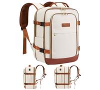 MOCOCITO Sac à Dos Voyage Cabine 40x30x20 cm (+5cm Extensible) - 20L Bagage à Main Avion pour Ryanair, EasyJet, Transavia - Sac Ordinateur Portable 15.6'' Léger pour Homme Femme - Blanc