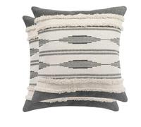 MOCOFO 45x45cm 2 pièces taie d'oreiller décorative Boho taie d'oreiller tuftée Gland pour canapé Salon Chambre (Jaune)