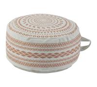 MOCOFO Housse de Pouf Ronde Non rembourrée de Style bohème avec poignée - Repose-Pieds pour Salon, Chambre, terrasse (Rouge, 45 x 45 x 20 cm)