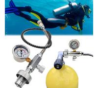 Mocoli Adaptateur pour Bouteille de plongée Connecteur Gonflable avec Tuyau de 50 cm pour plongée Raccord DIN 400 Bar pour Recharge d'air PCP