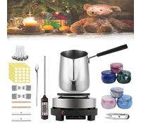 Mocoli Kit de Fabrication de Bougies, DIY Coffret Cadeau Noël Approprié pour Débutants avec Plaque Chauffante Électronique