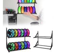 Mocoli Stockage De Filaments, Rack De Stockage De Filaments D'Imprimante 3D 2 Couches éTagèRe à Filament Support Mural Pour Imprimante 3D Pour Studio D'Impression Atelier Garage Bureau 43x21x40 CM