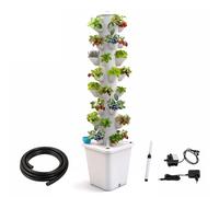 Mocoli Système Hydroponique 40 Trous, Système Culture Hydroponique 8 Niveaux avec Réservoir d'eau 10L Pompe Indicateur Niveau d'eau Système Culture Hors-Sol Utilisation Intérieure et Extérieure