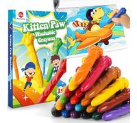 Mocoosy 18 Couleurs Crayons pour Tout-Petits - Non Toxiques Lavables avec Livre de Coloriage - Sûr Pastels pour Enfants Bébé Art Jouets Cadeaux
