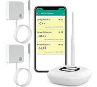 MOCREO Thermomètre WiFi avec alarme, alerte e-mail, notification d'application, exportation d'enregistrement de données, sans frais d'abonnement, capteur de température sans fil à distance pour