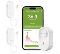MOCREO Thermomètre WiFi avec alarme, alerte e-mail, notification d'application, exportation d'enregistrement de données, sans frais d'abonnement, capteur de température sans fil à distance pour