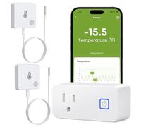 MOCREO Thermomètre WiFi pour réfrigérateur avec alarme de congélateur, alerte e-mail, notification d'application, enregistrement de données, exportation, sans frais d'abonnement, 2 capteurs de