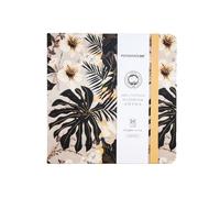 Mocrop 16x16cm Carnet Aquarelle, Papier Aquarelle 300g Coton 100%, 24 Feuilles Sketchbook, Grain Fin, Pour Les Débutants Et Les Artistes, Pour Capturer Des Moments En Voyage（Fleurs en noir et blanc）