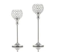 Mocturnity 2 Pièces Bougeoirs Décorations de Table Bougeoirs en Cristal en Métal pour Table de Mariage Fête Église Décor Moderne, A