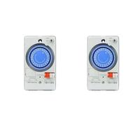 Mocturnity 2 x 100-240 VAC 50-60Hz TB118N Interrupteur de minuterie mécanique à rail DIN étanche avec couvercle de protection en plastique transparent batterie