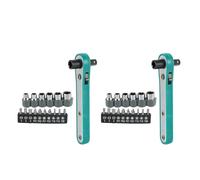 Mocturnity 2 x 17 en 1 de clés pour clés en acier chrome vanadium de tournevis Torx Torque de la douille du cliquet Clé anglaise Vis plate Bits Prise